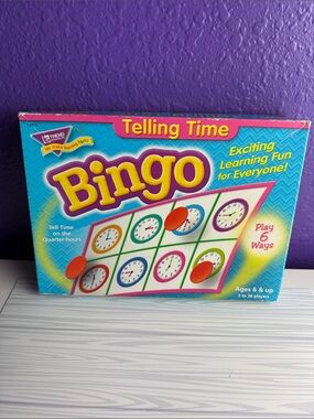 Telling Time Bingo Game Educational Homeschool Math Teacher Resource Learning